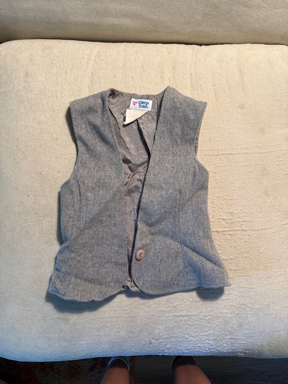 Girls' Gray Wool Blend Vest
